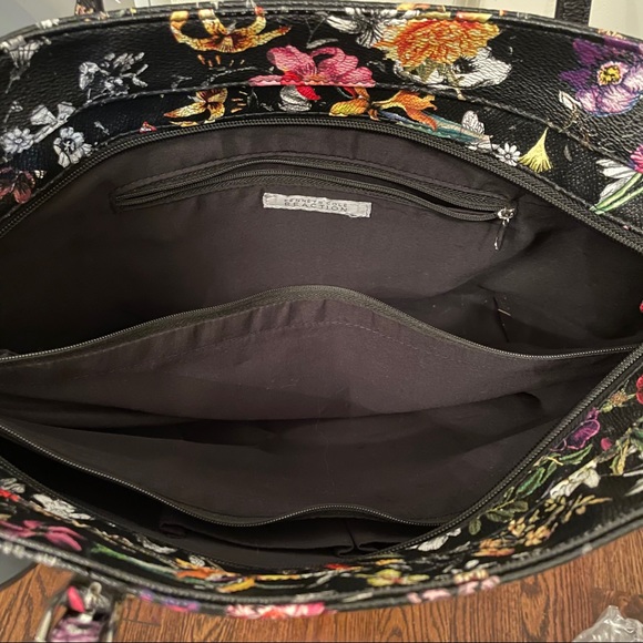 Kenneth Cole Reaction Black Floral Tote Bag - Picture 2 of 4